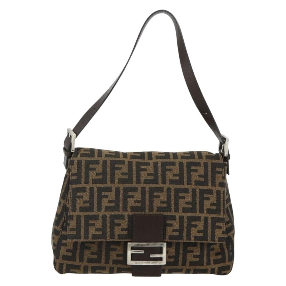 Fendi Zucca Mamma Baguette Shoulder Bag Black